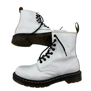 Dr Martens 1460 White Leather Combat Boots Womens Size 8‎ US L 6 UK 39 EU